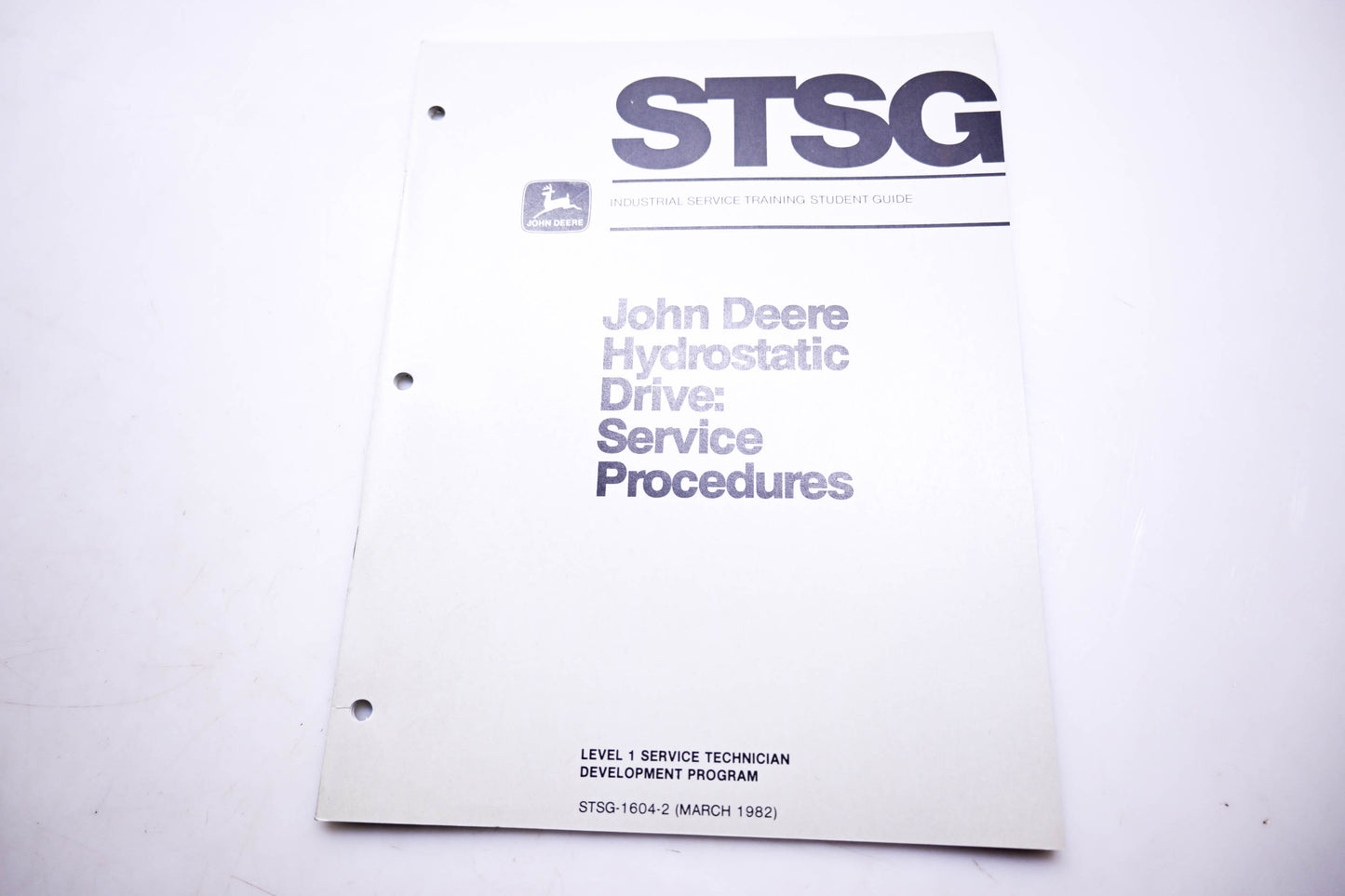 New OEM John Deere STSG-1604-2 STSG Hydrostatic Drive Service Procedures Training Guide NOS