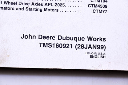 OEM John Deere TMS160921 310SE & 315SE Backhoe Loader Repair Sections 21 31 & 33 Main Hydraulics Technical Manual