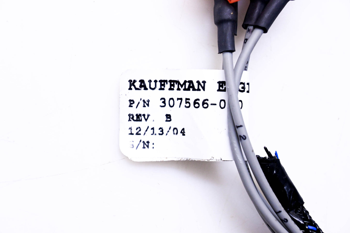 Kauffman Engineering 307566-000 Harness NOS