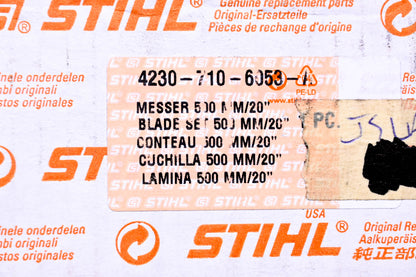 New OEM Stihl 4230-710-6053-A Pair of Blades 20" NOS