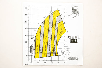 Gehl L68671 Gehl 553 Chart Decal NOS