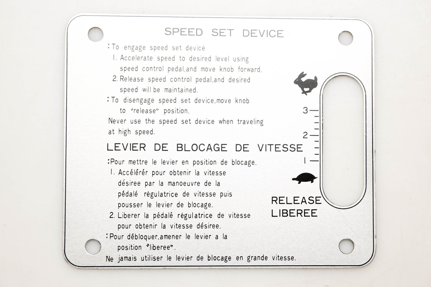 Kubota 66204-47510 Speed Control Decal NOS