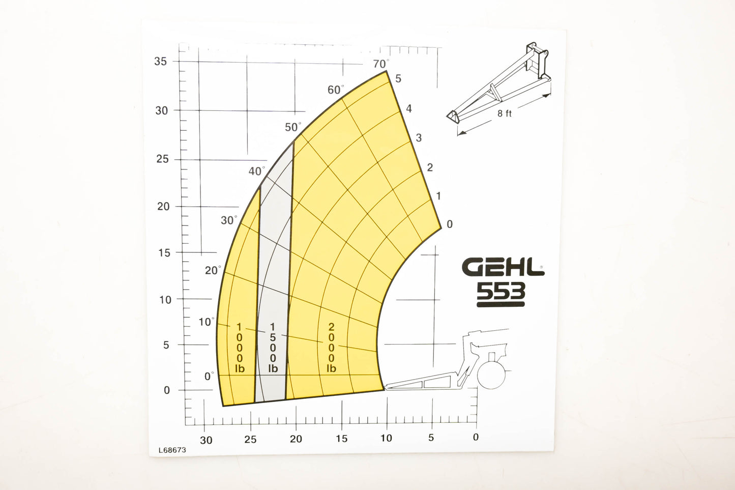 Gehl L68673 Gehl 553 Chart Decal NOS