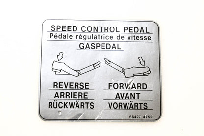 Kubota 66427-47520 Shift Pedal Decal NOS
