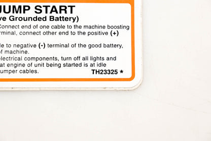 Thomas TH23325 Warning Jump Start Decal NOS