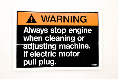 Stone 55127, ST55127 Warning Cleaning Decal NOS