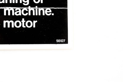 Stone 55127, ST55127 Warning Cleaning Decal NOS