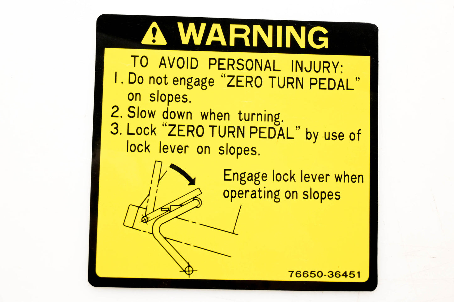 Kubota 76650-36450 Warning Label NOS