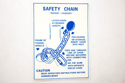 Stone 4180281, ST4180281 Safety Chain Caution Decal NOS