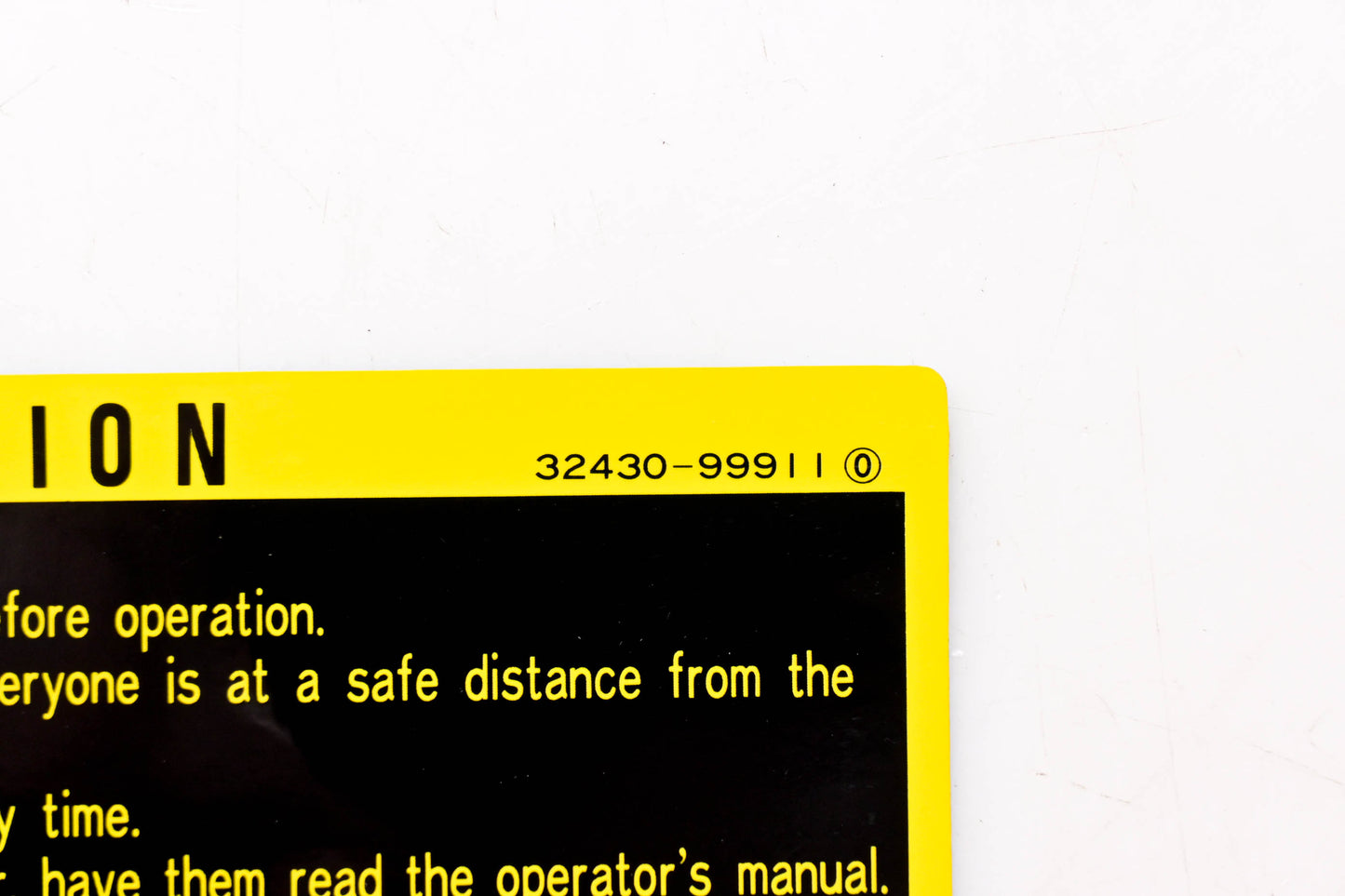 Kubota 32430-99911 Caution Personal Injury Decal NOS