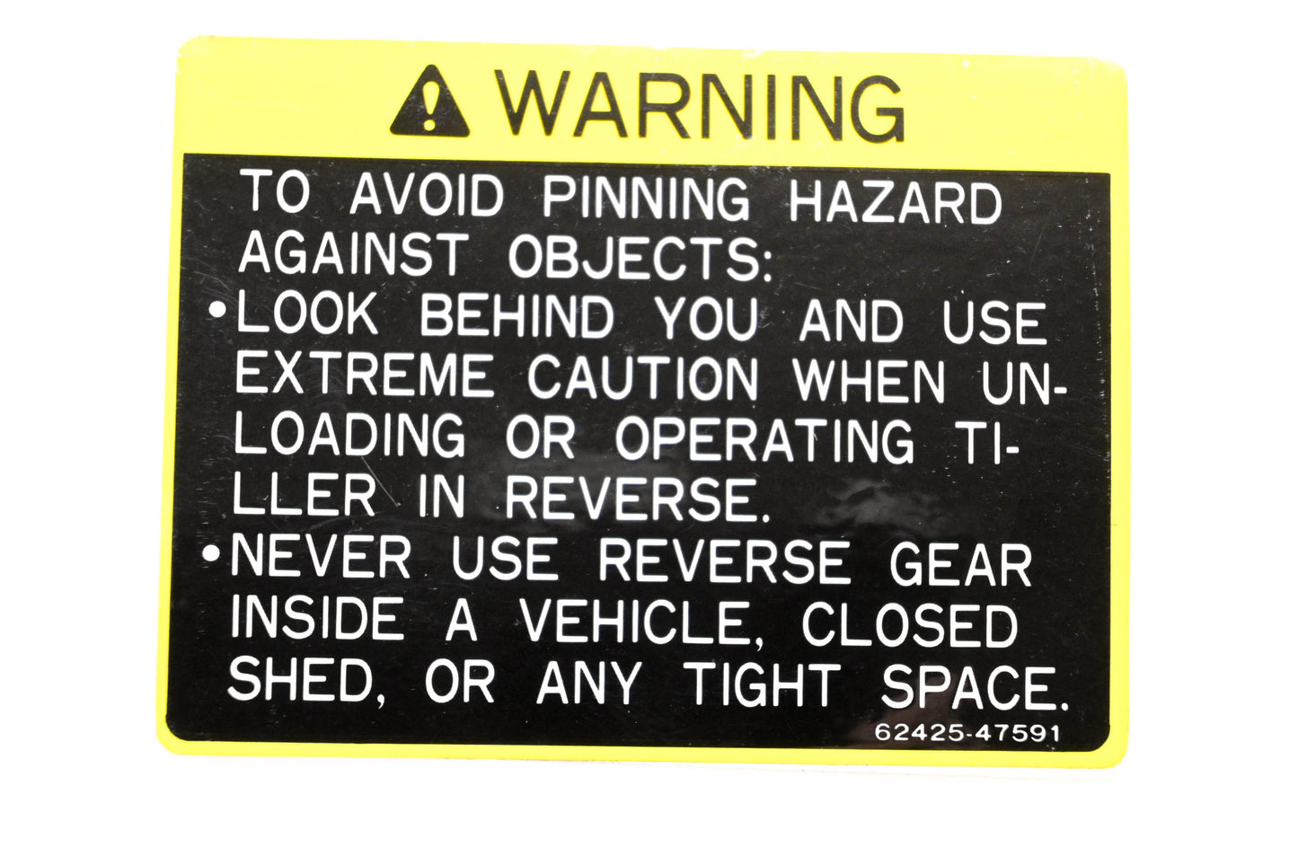 Kubota 62425-47591 Warning Pinning Hazard Decal NOS