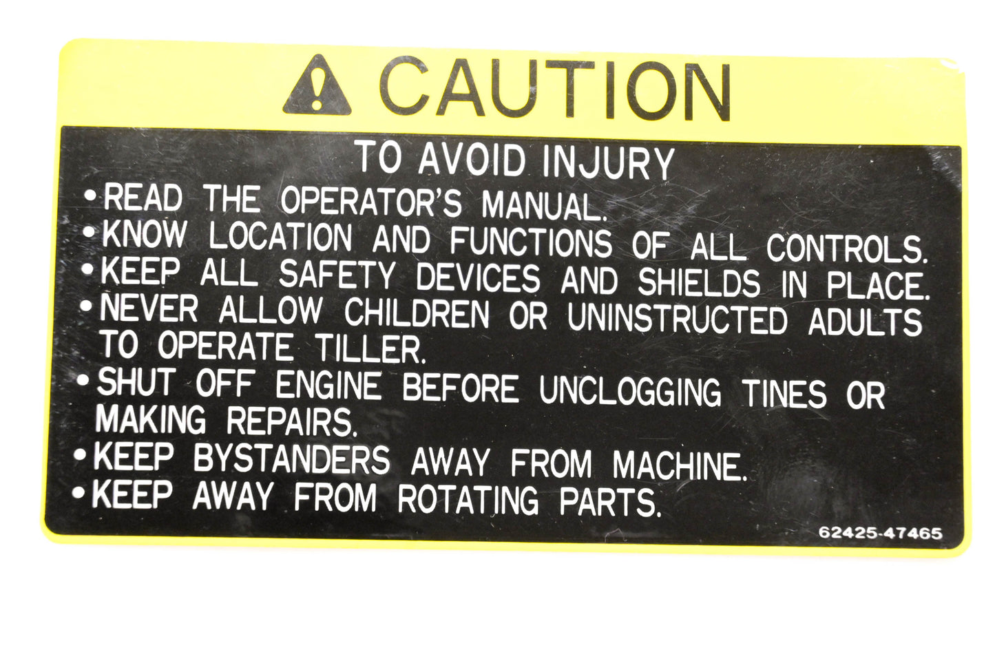 Kubota 62425-47465 Caution Avoid Injury Decal NOS