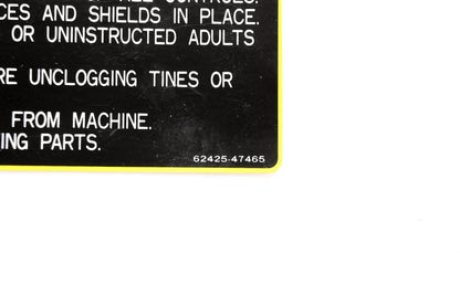 Kubota 62425-47465 Caution Avoid Injury Decal NOS