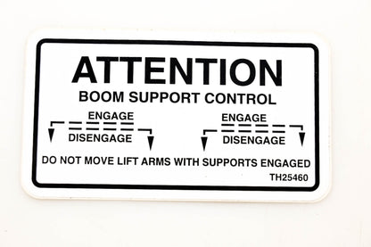 Thomas TH25460 Attention Boom Support Control Label NOS