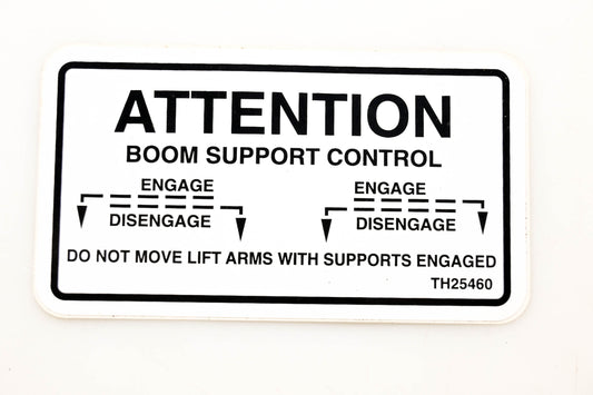 Thomas TH25460 Attention Boom Support Control Label NOS