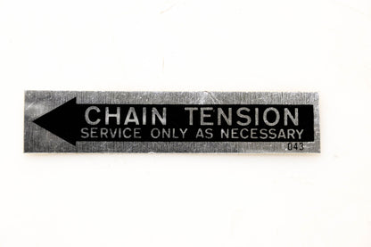 Ditch Witch 275-043, 043 Chain Tension Decal NOS