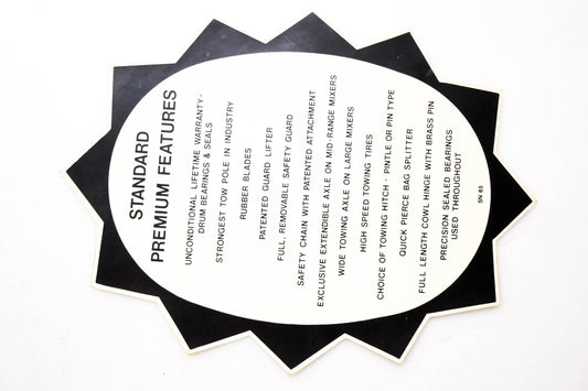 Stone SN-65 Standard Premium Features Decal NOS