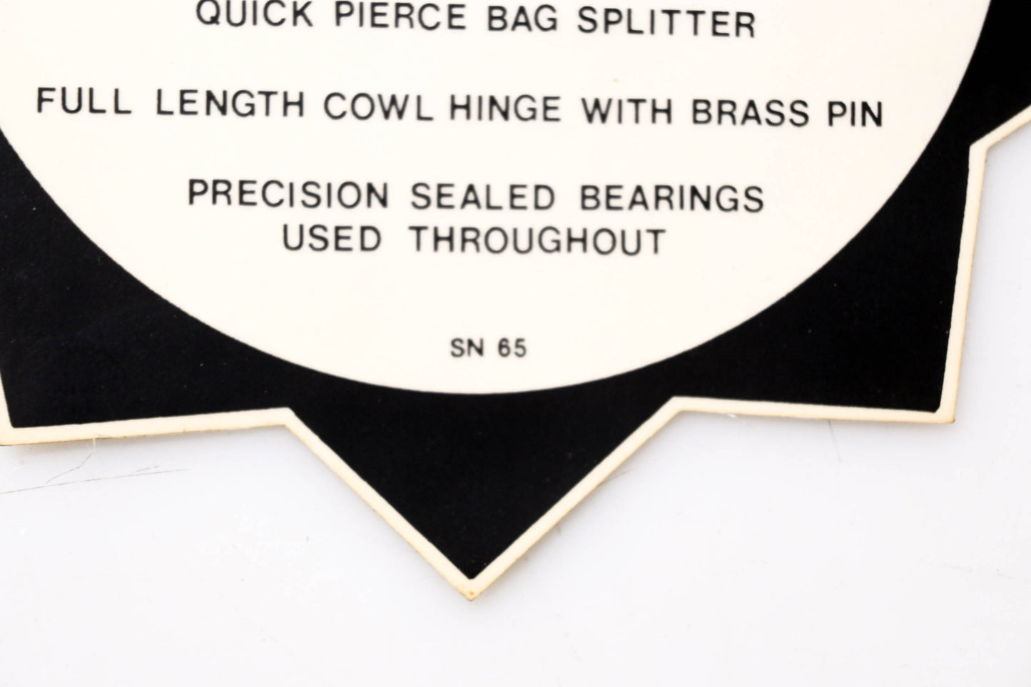 Stone SN-65 Standard Premium Features Decal NOS