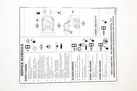 Thomas TH23321 Thomas Service Schedule Decal NOS