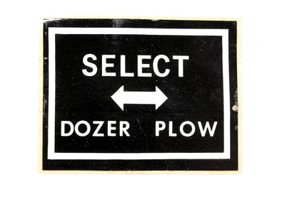 Case 321-3908 Select Dozer Plow Decal NOS