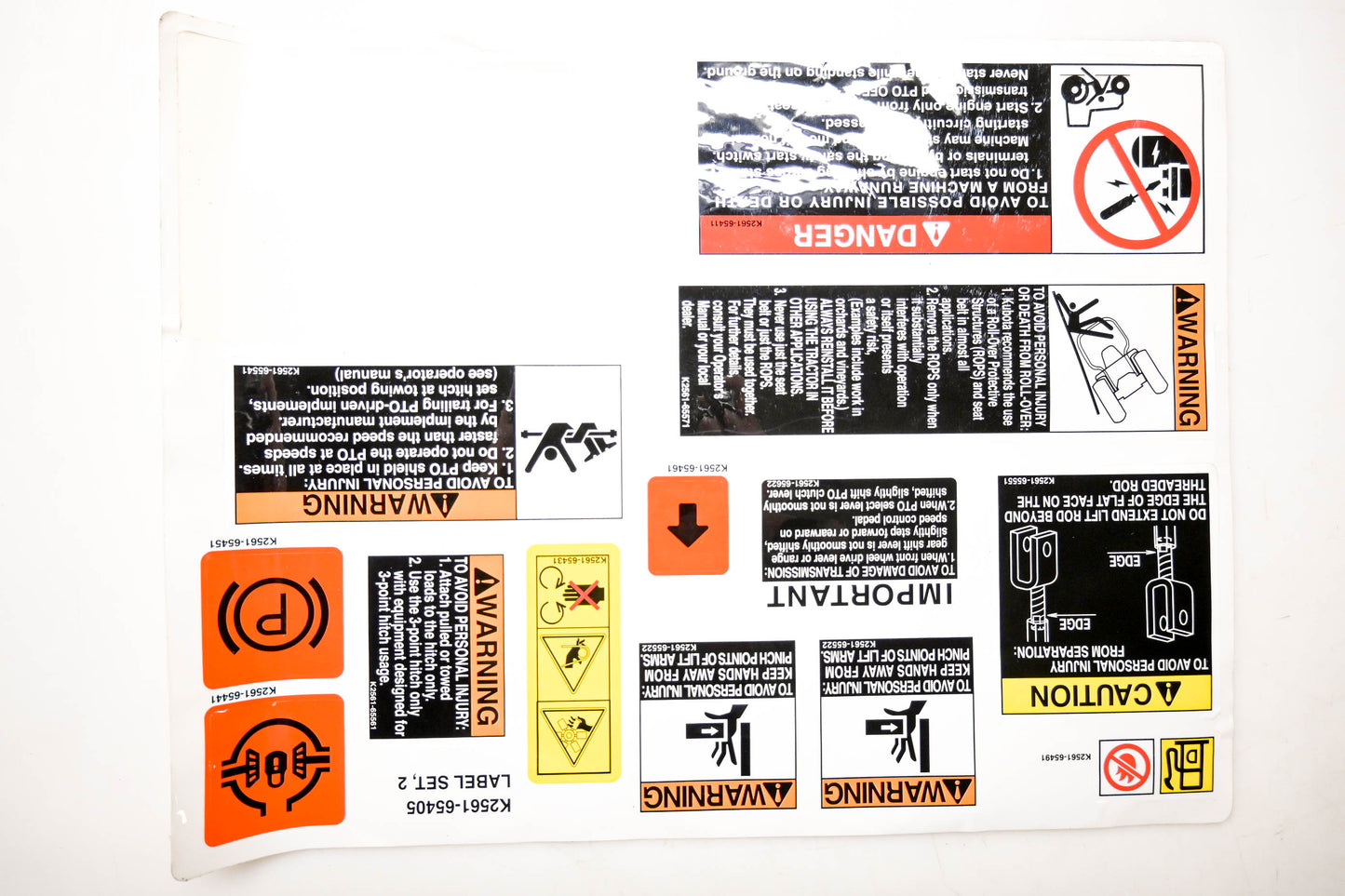 Kubota K2561-65403 Label Kit