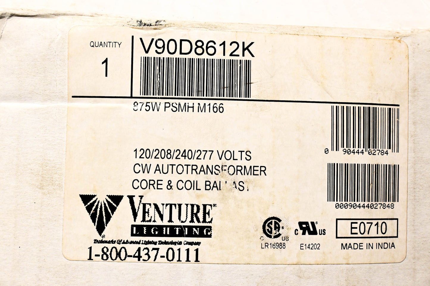 Venture Lighting V90D8612K Pulse Start Ballast NOS