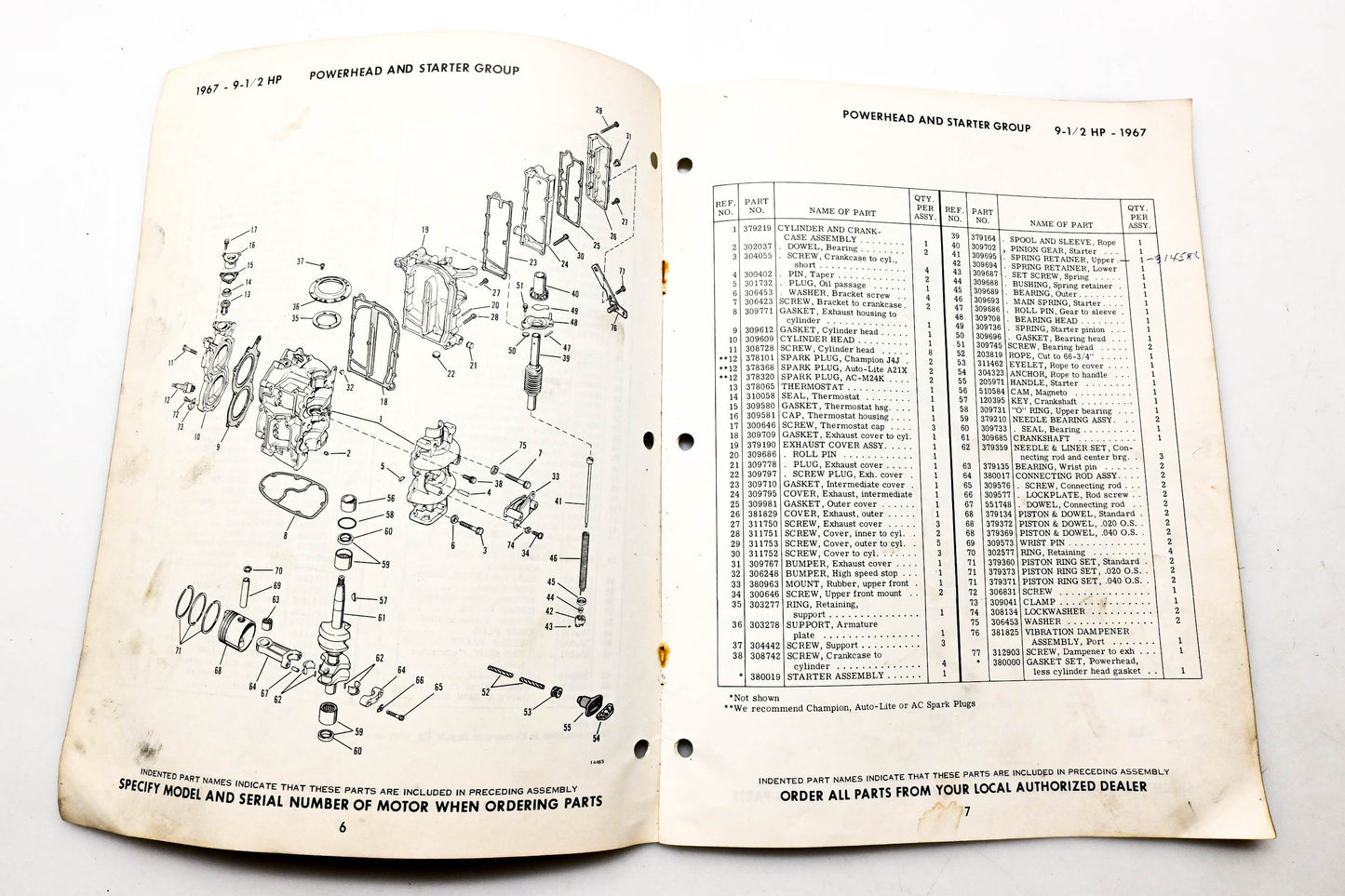 OMC 4394, 278872 Evinrude 1967 Parts Catalog Sportwin