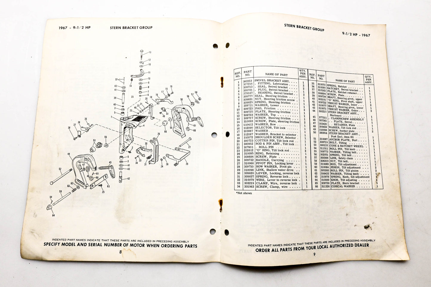OMC 4394, 278872 Evinrude 1967 Parts Catalog Sportwin
