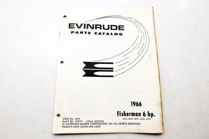 OMC 4315, 278776 Evinrude Parts Catalog 1966 Fisherman