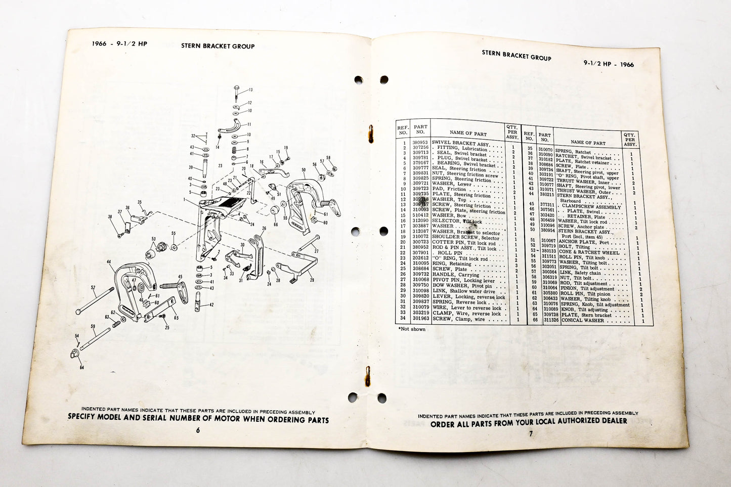 OMC 4316, 278777 Evinrude Parts Catalog 1966 Sportwin