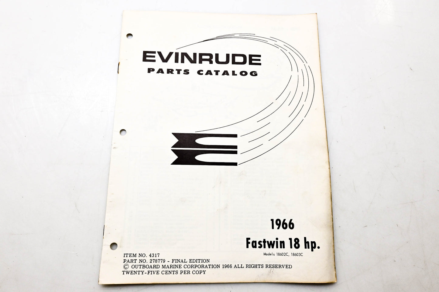 OMC 4317, 278779 Evinrude Parts Catalog 1966 Fastwin