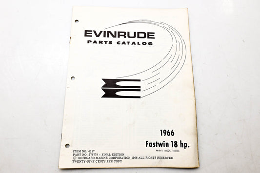 OMC 4317, 278779 Evinrude Parts Catalog 1966 Fastwin