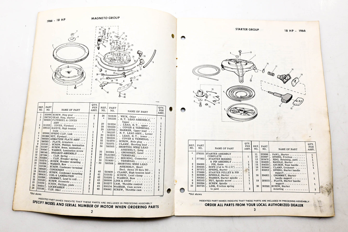 OMC 4317, 278779 Evinrude Parts Catalog 1966 Fastwin