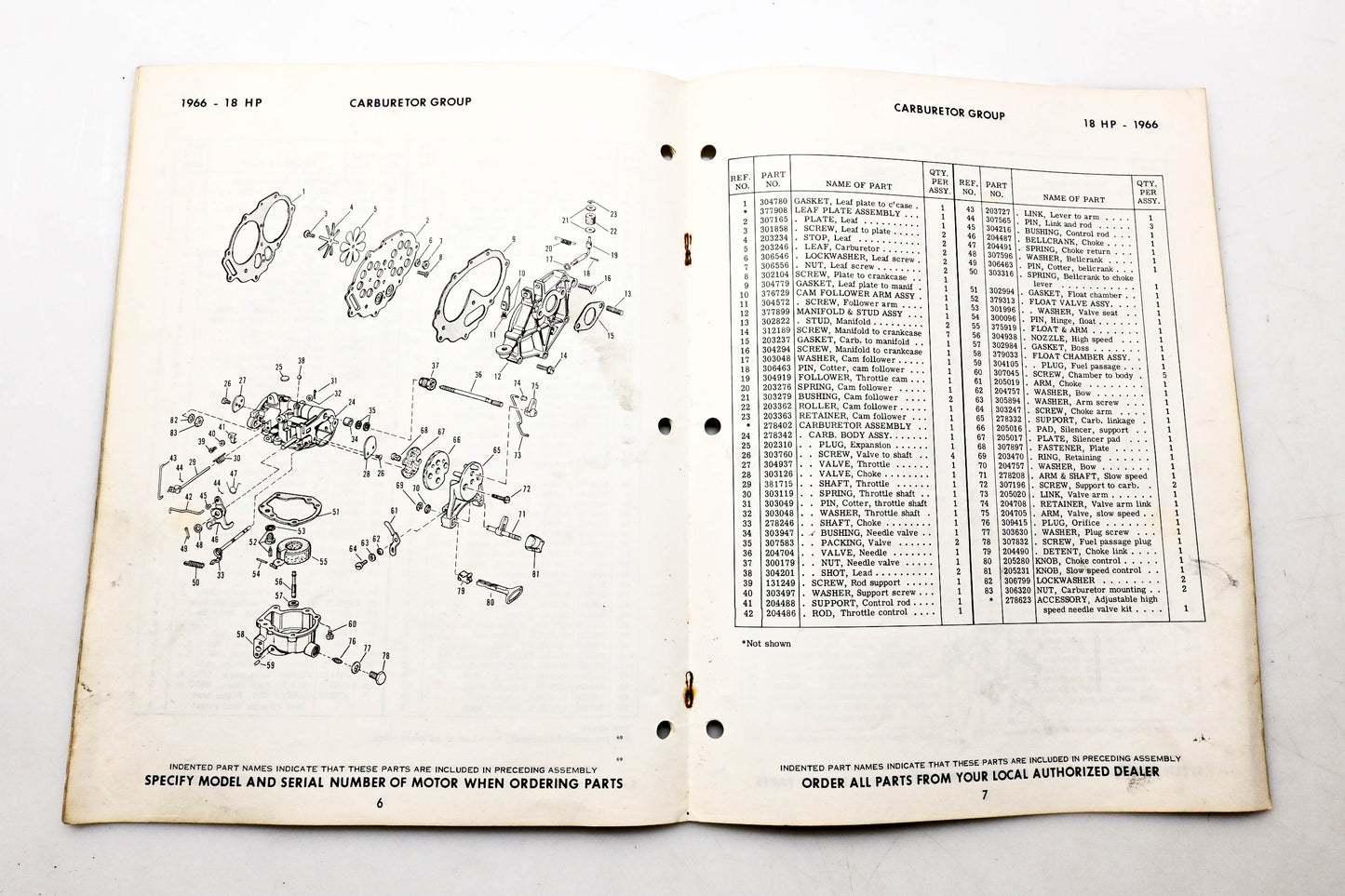 OMC 4317, 278779 Evinrude Parts Catalog 1966 Fastwin