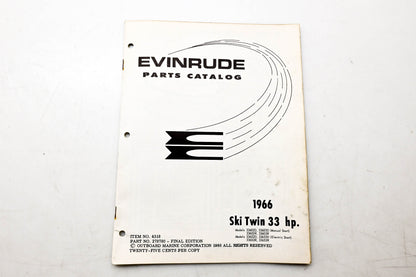 OMC 4318, 278780 Evinrude Parts Catalog 1966 Ski Twin