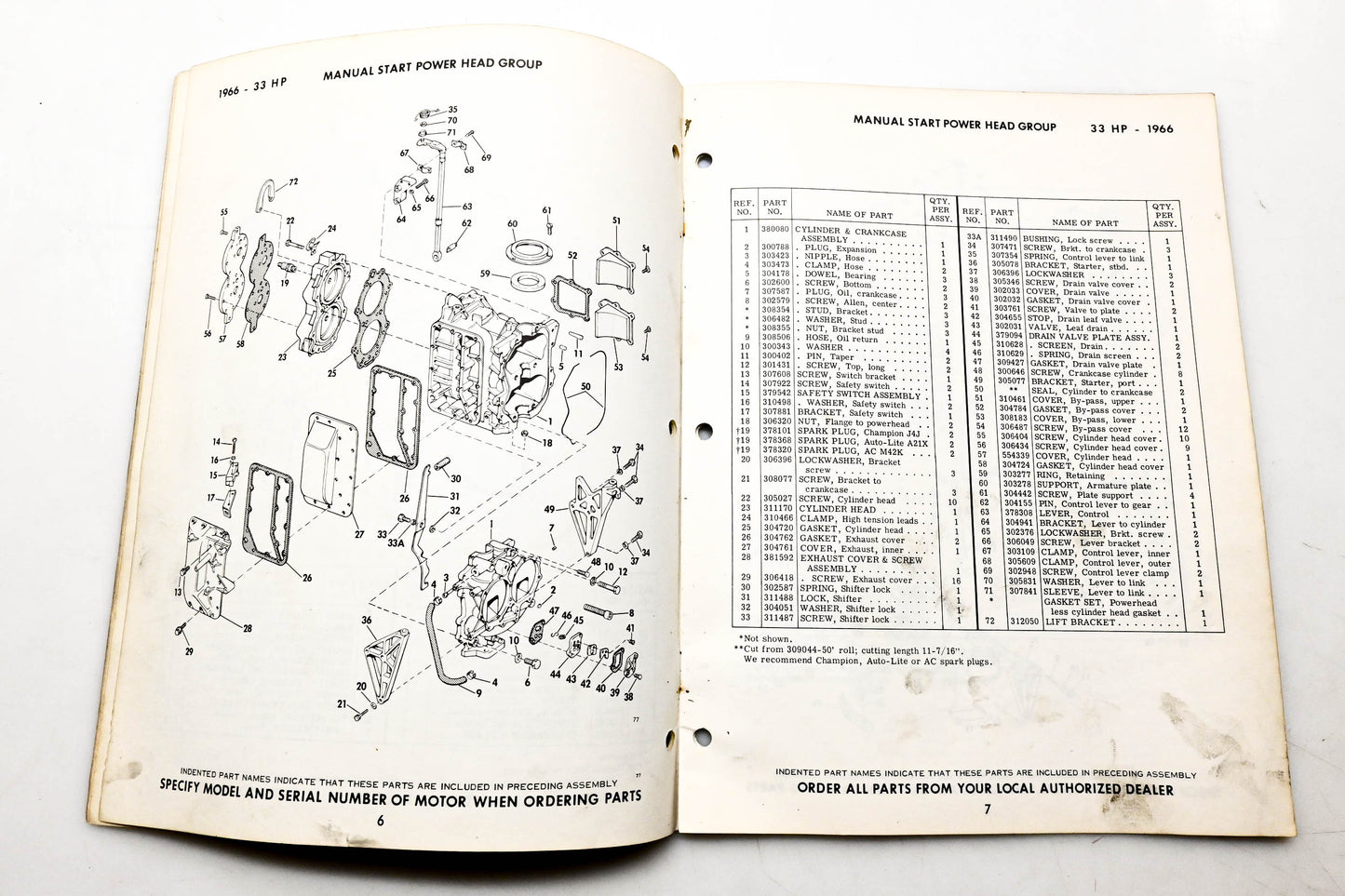 OMC 4318, 278780 Evinrude Parts Catalog 1966 Ski Twin