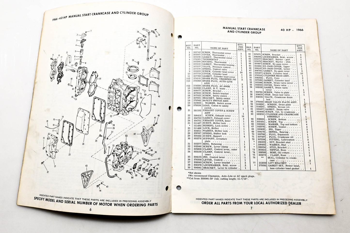 OMC 4319, 278781 Evinrude Parts Catalog 1966 Big Twin