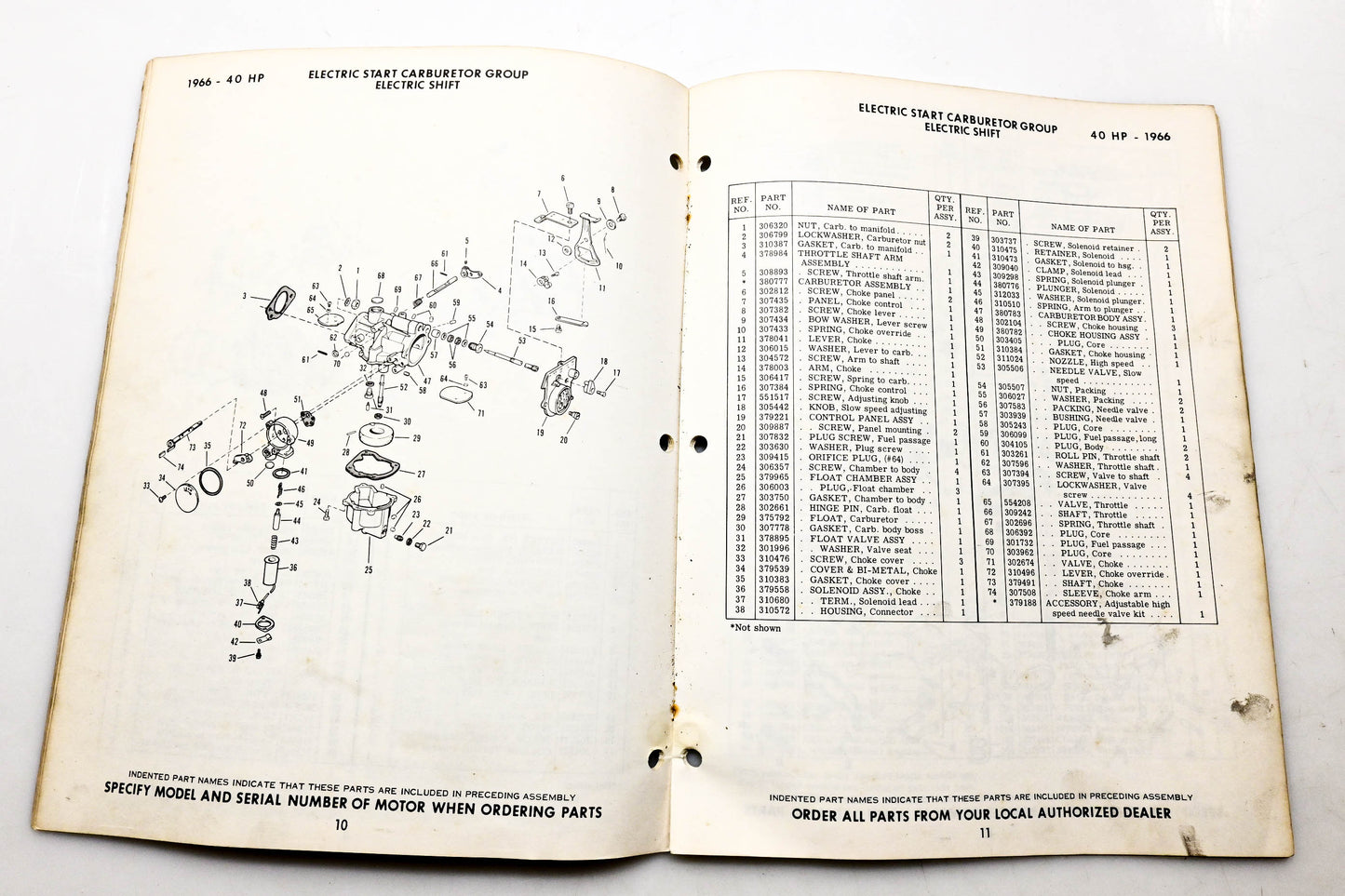 OMC 4320, 278782 Evinrude Parts Catalog 1966 Lark