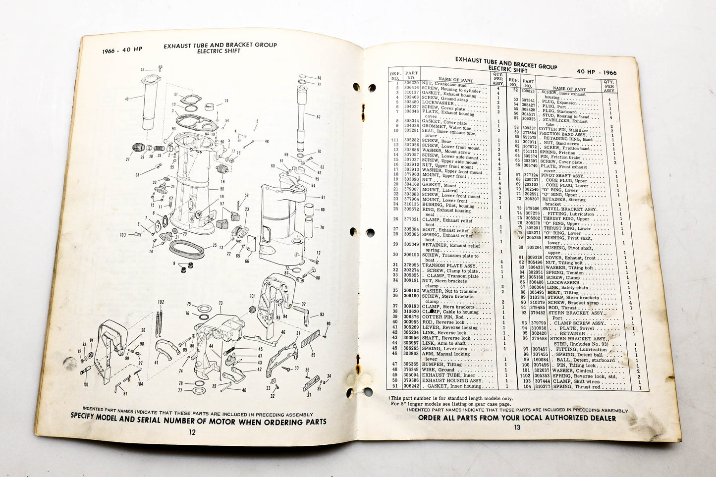 OMC 4320, 278782 Evinrude Parts Catalog 1966 Lark