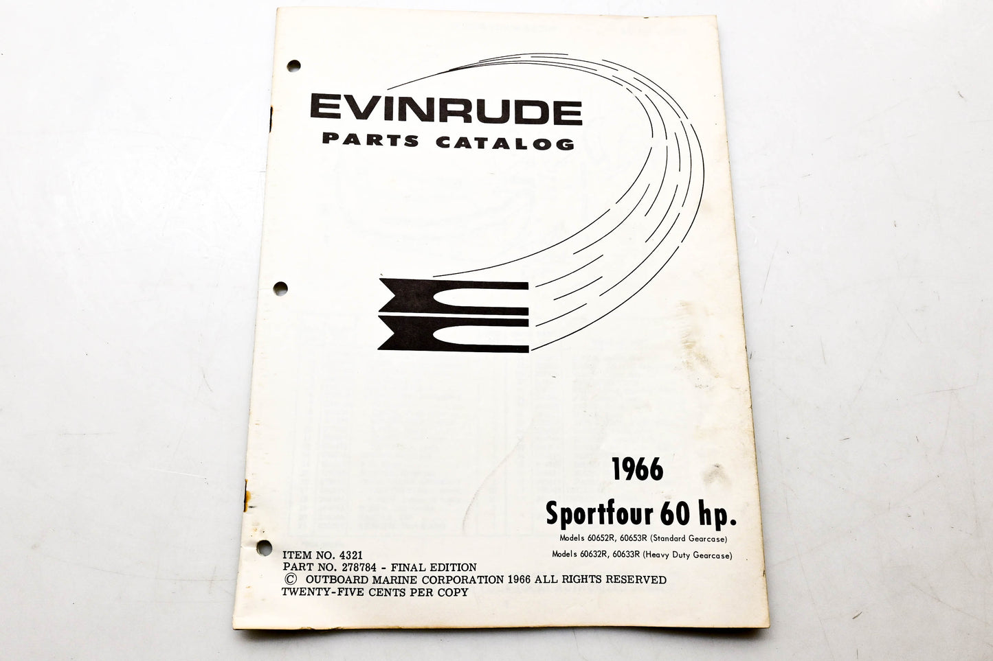 OMC 4321, 278784 Evinrude Parts Catalog 1966 Sportfour