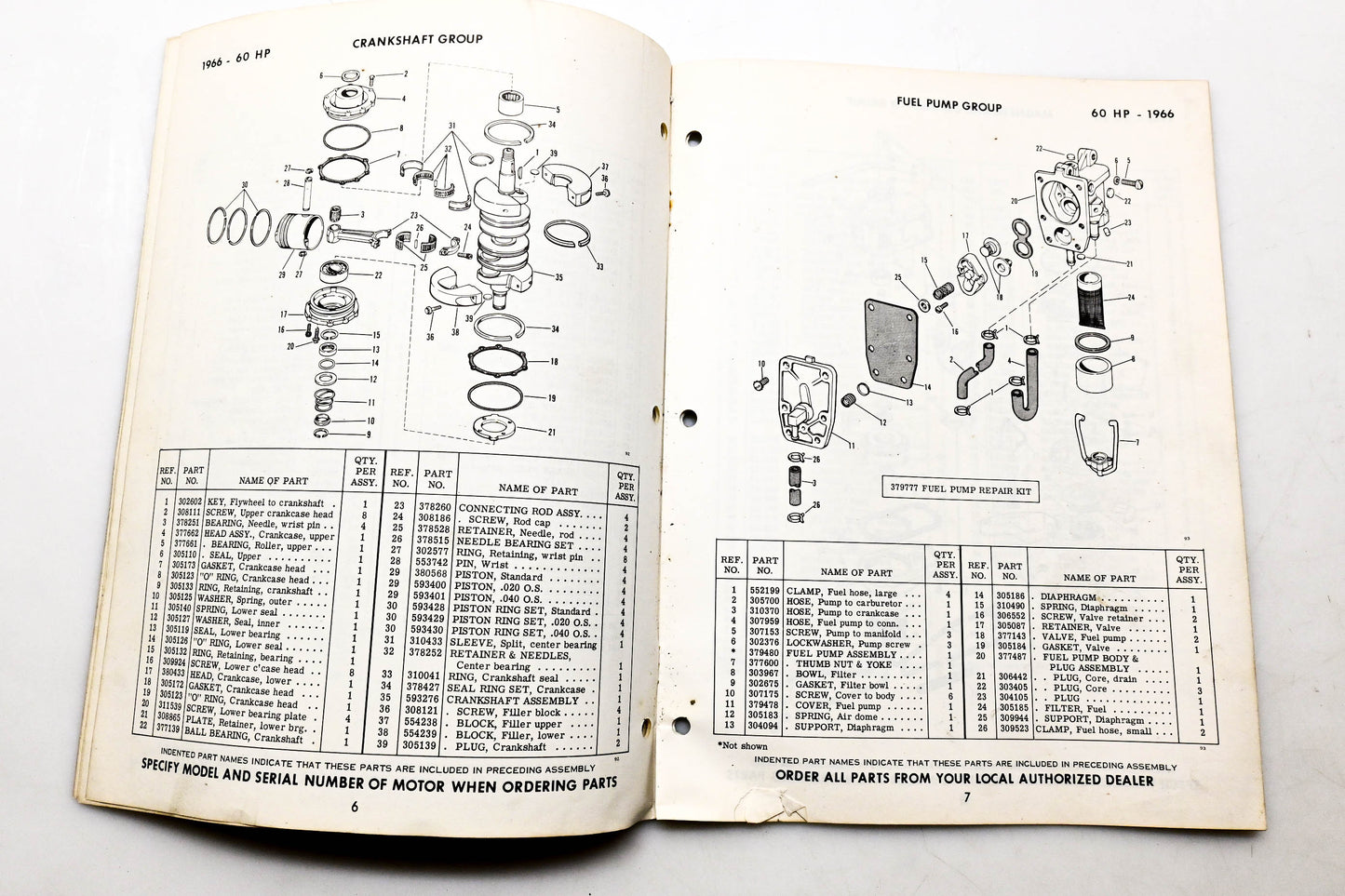 OMC 4321, 278784 Evinrude Parts Catalog 1966 Sportfour