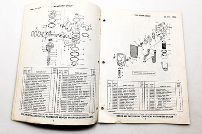 OMC 4321, 278784 Evinrude Parts Catalog 1966 Sportfour