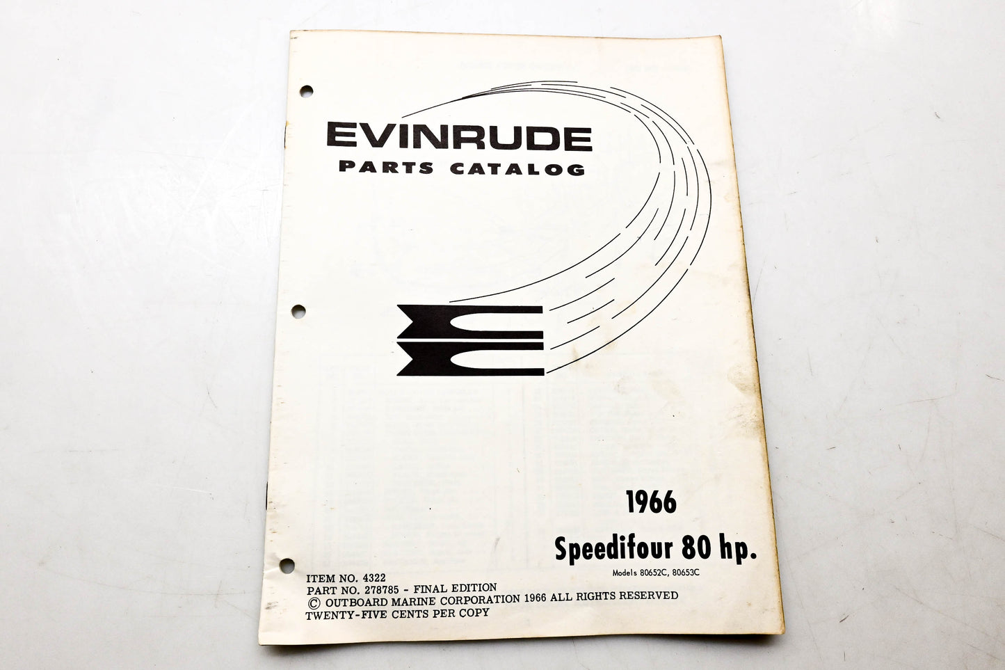 OMC 4322, 278785 Evinrude Parts Catalog 1966 Speedifour