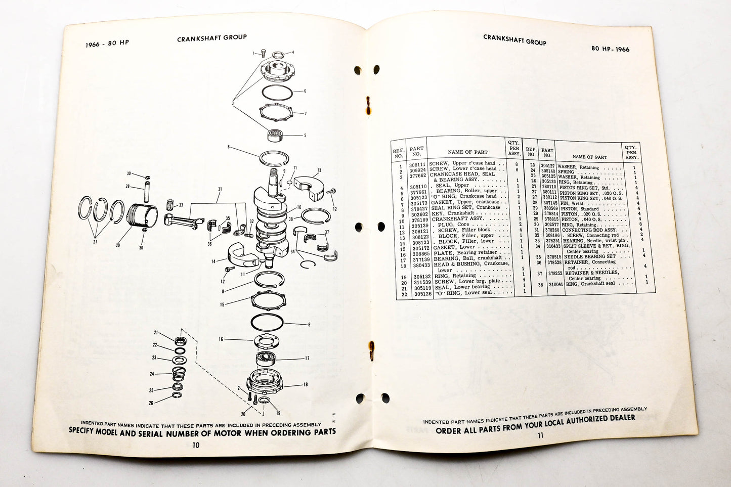 OMC 4322, 278785 Evinrude Parts Catalog 1966 Speedifour