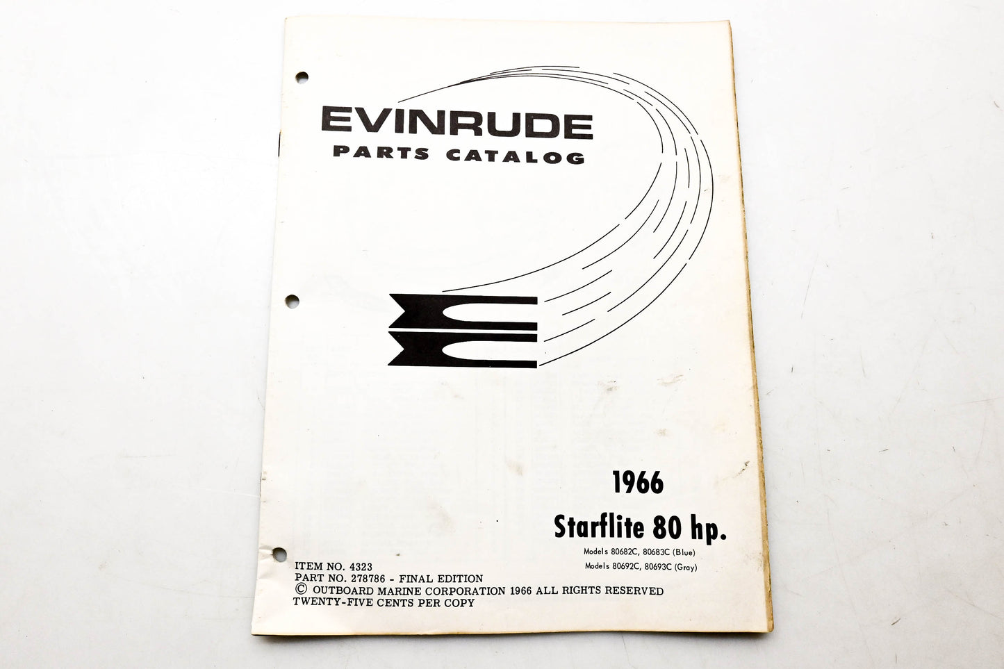 OMC 4323, 278786 Evinrude Parts Catalog 1966 Starflite