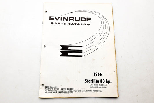 OMC 4323, 278786 Evinrude Parts Catalog 1966 Starflite