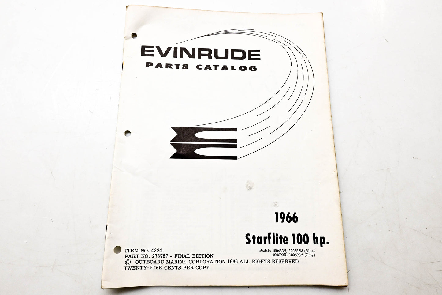 OMC 4324, 278787 Evinrude Parts Catalog 1966 Starflite