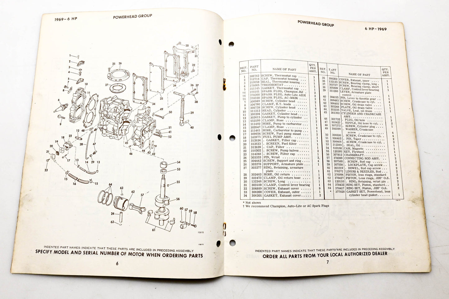 OMC 4615, 279130 Evinrude Parts Catalog 1969 Fisherman