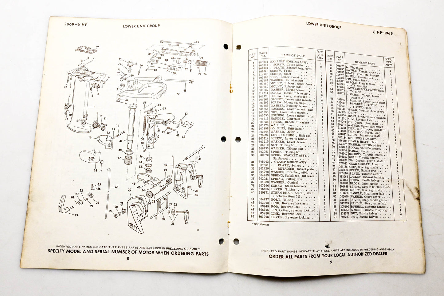 OMC 4615, 279130 Evinrude Parts Catalog 1969 Fisherman