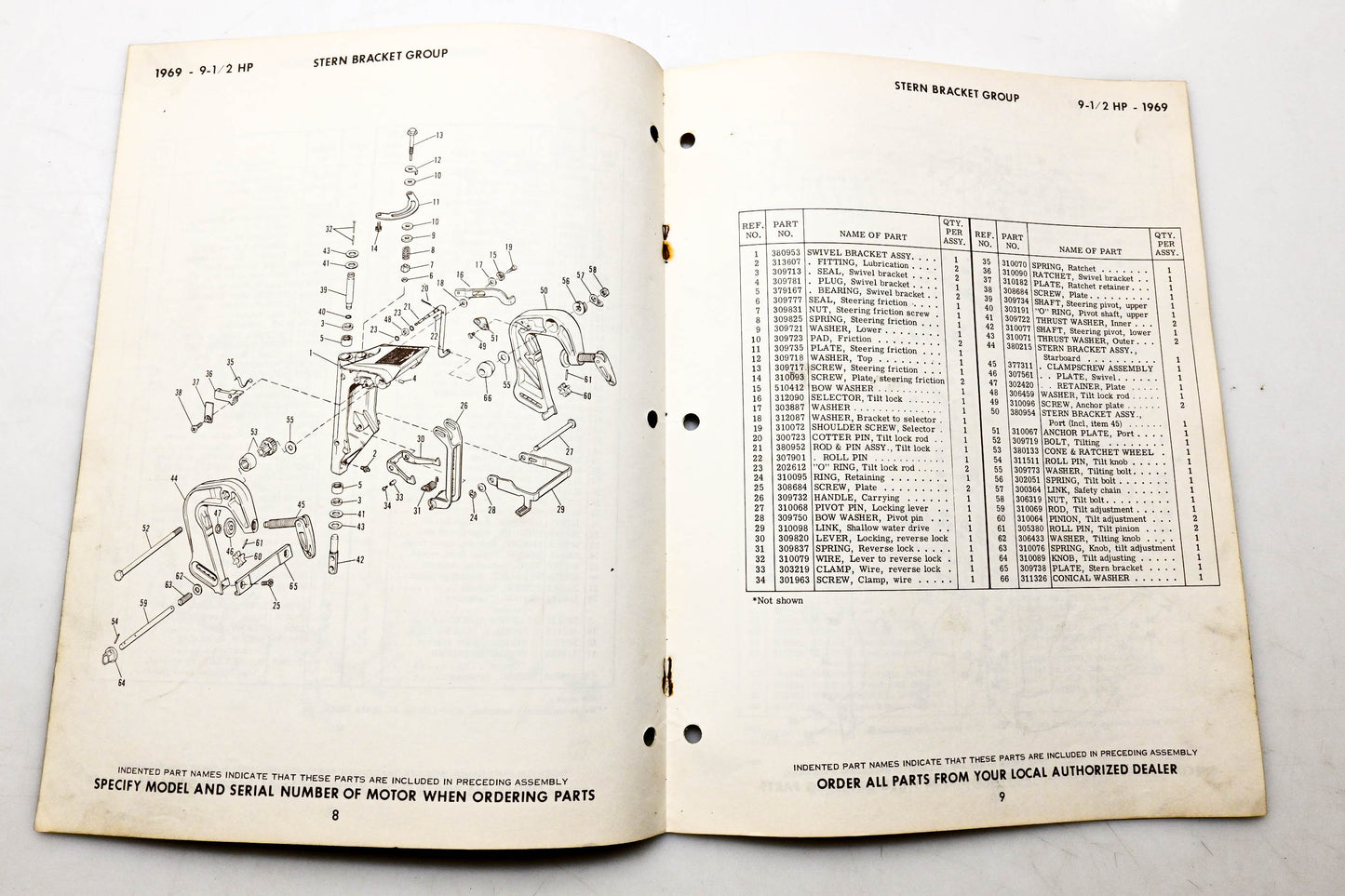 OMC 4616, 279131 Evinrude Parts Catalog 1969 Sportwin